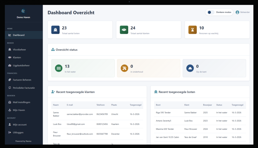 Navius Port Dashboard